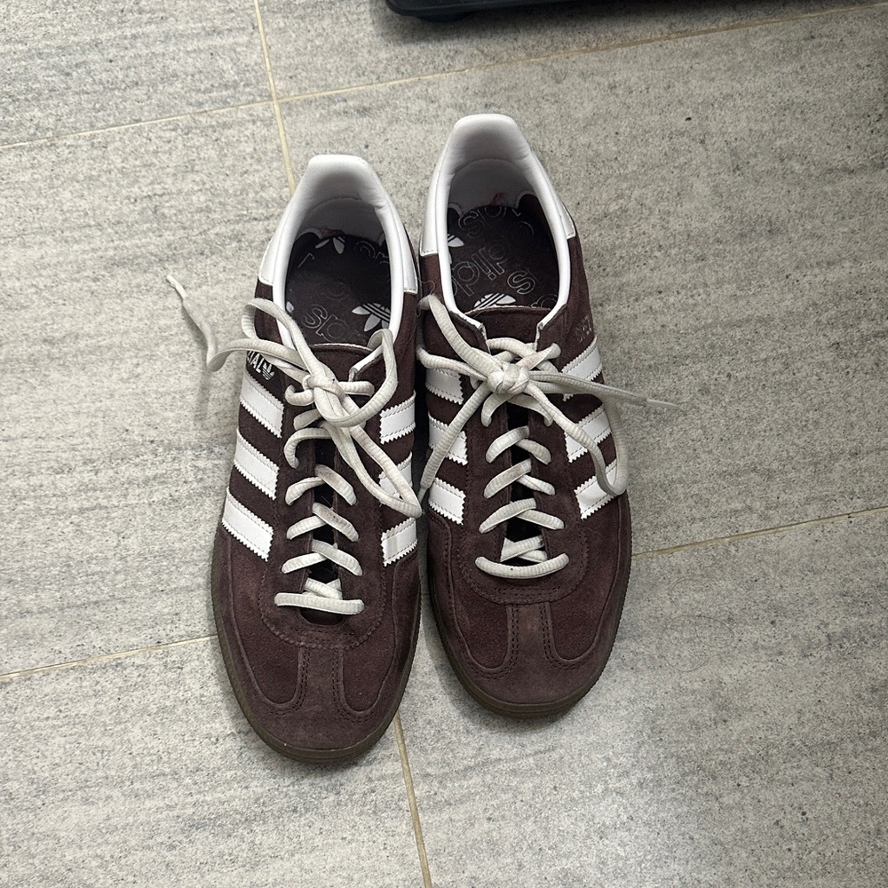 Adidas Handball Spezial Dark Brown and White Sneakers